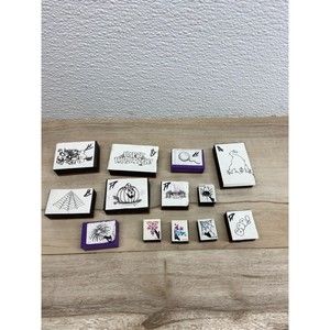 Unbranded Halloween Foam Mounted Rubber Stamps Set Of 13